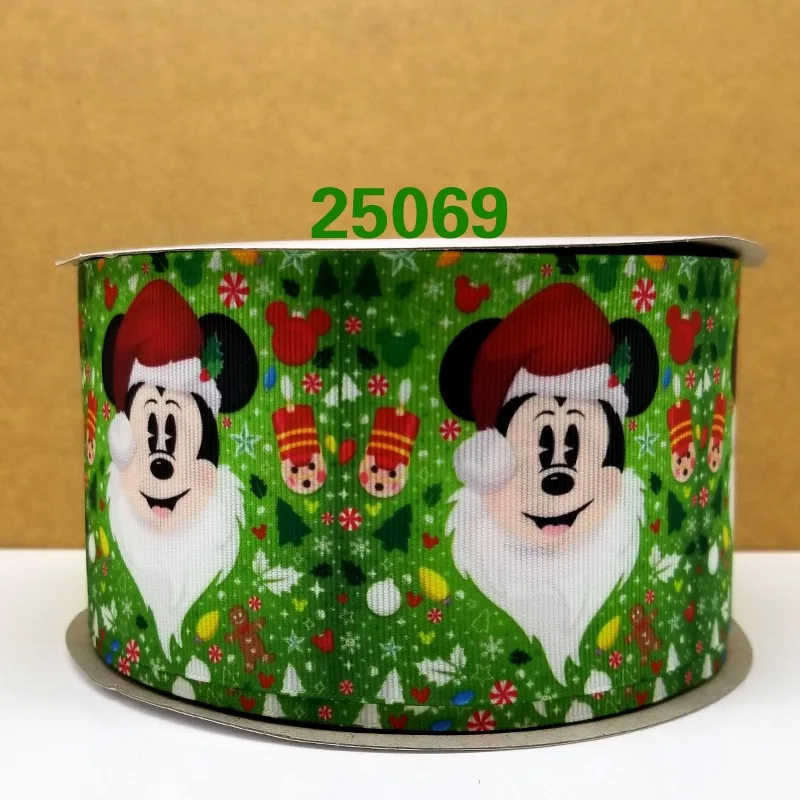 50 ярд мультфильм Рождество напечатанный grosgrain ленты 25068 - Цвет: 25069