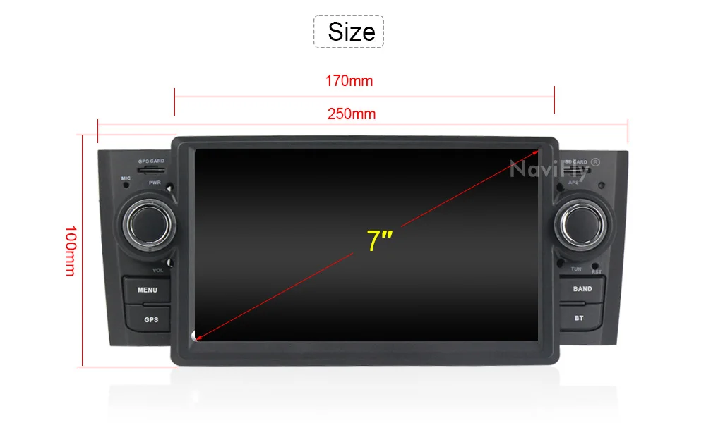 Clearance Navifly Car DVD GPS Android 8.1 Car Radio 1 Din Multimedia Player Navigation For Fiat/Grande/Punto/Linea 2007-2012 Radio FM SWC 11