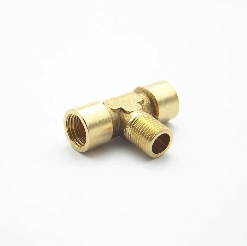 

1/8" BSP Female x 1/8" BSP Male x 1/8" BSP Female Thread Tee Type 3 Way Brass Pipe Fitting Adapter Coupler Connector
