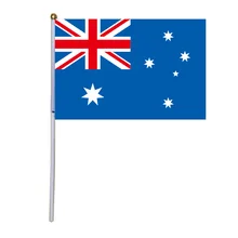xvggdg 100 шт. 14*21 см Австралии рука волна флаги с пластмассовой полюса