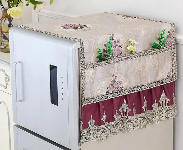 Fyjafon покрытия на холодильник жаккардовый пылезащитный чехол для украшения дома пылезащитные чехлы с сумкой для хранения фиолетовый серый 55*140/70*170