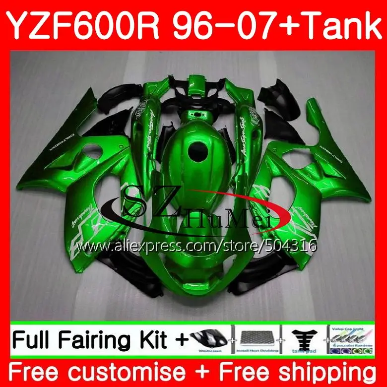

Fairing For YAMAHA Thundercat YZF 600R 02 03 04 05 06 07 65SH16 YZF-600R YZF600R green black 2002 2003 2004 2005 2006 2007 Bod