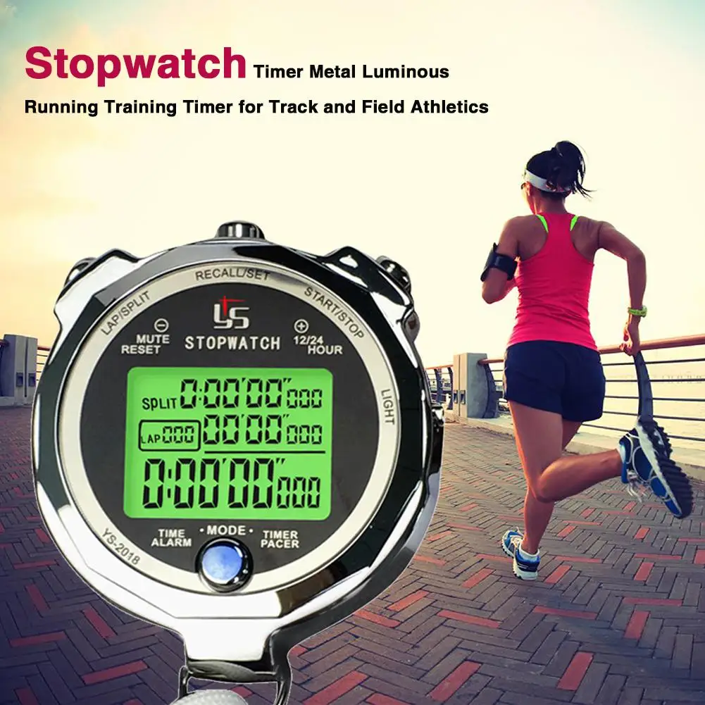 

Stopwatch Timer Metal Luminous Running Training Timer For Track And Field Athletics 100 Channels / 200 Channels
