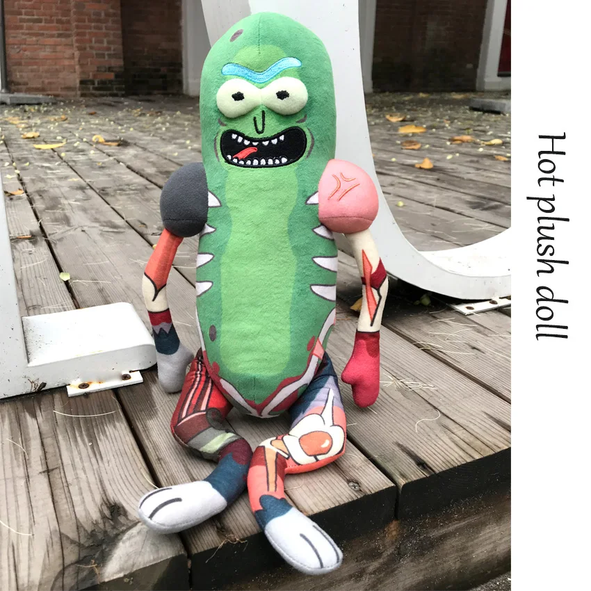 

1pc 45cm Rick And Morty Cute Pickle Rick Plush Cucumber Doll Toys Soft Pillow Kids Baby Stuffed Doll Creative Children Gift