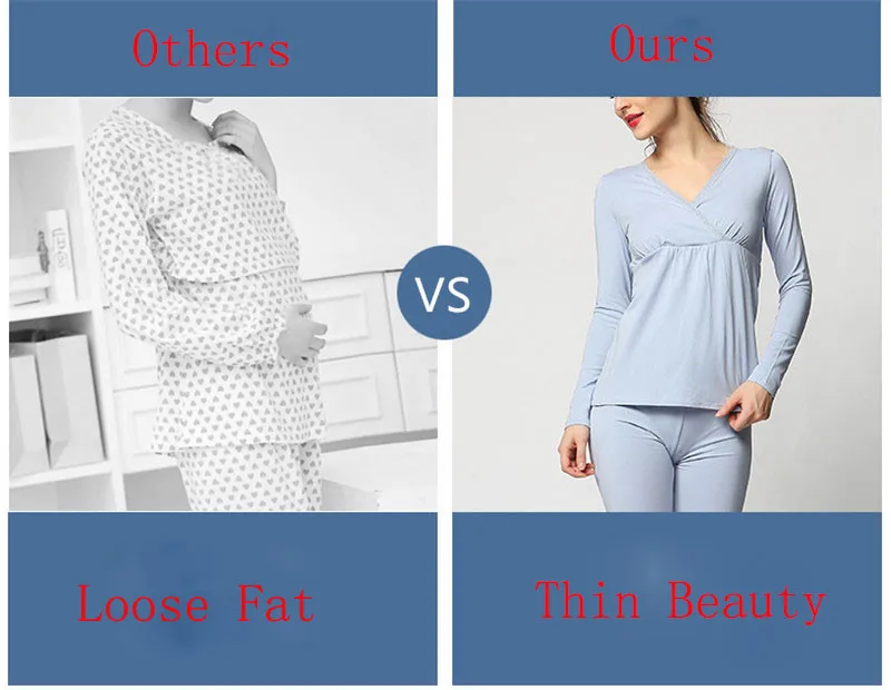 Pregnant Thermal Long Johns Maternity Clothing Set Autumn Spring Winter Modal  Breast Feeding Pregnancy Women Underwear (7)