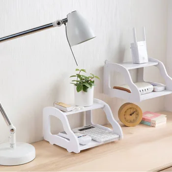 

Creative Wood-Plastic Panel TV Set-Top Box Router Top Storage Box Multi-Function Punch-Free Home Phone Wall Mount Storage Rack