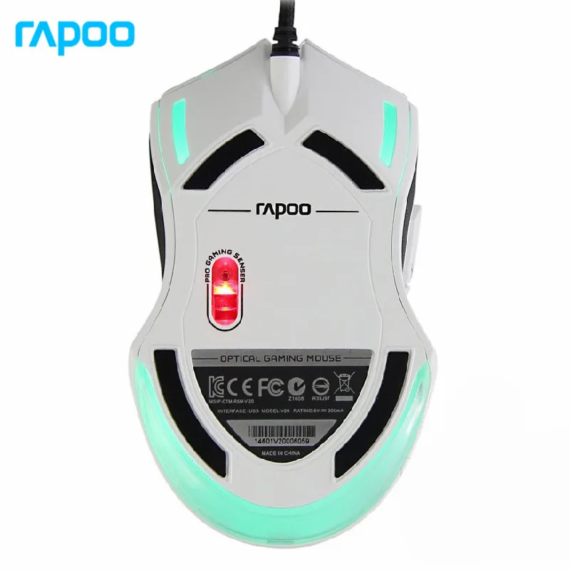 Оригинальный Rapoo V20S оптическая USB Проводная Professional Gaming мышь 3000 точек на светодио
