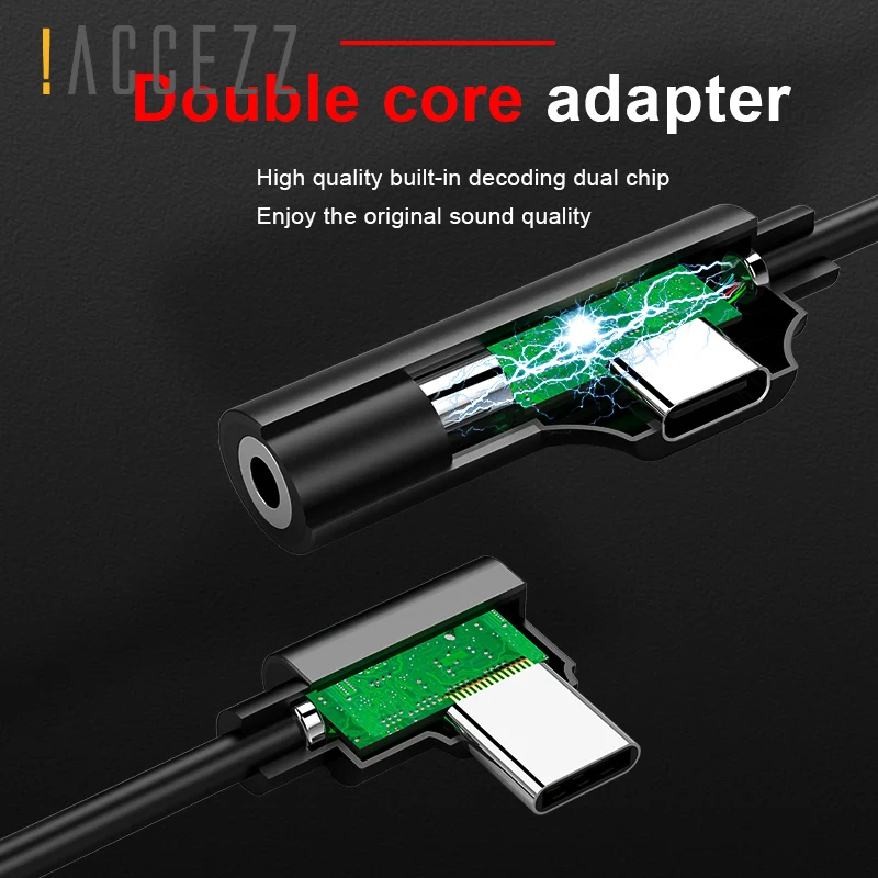 ! Кабель переходник ACCEZZ 2 в 1 с USB Type C на 3 5 мм|Переходники и адаптеры| |