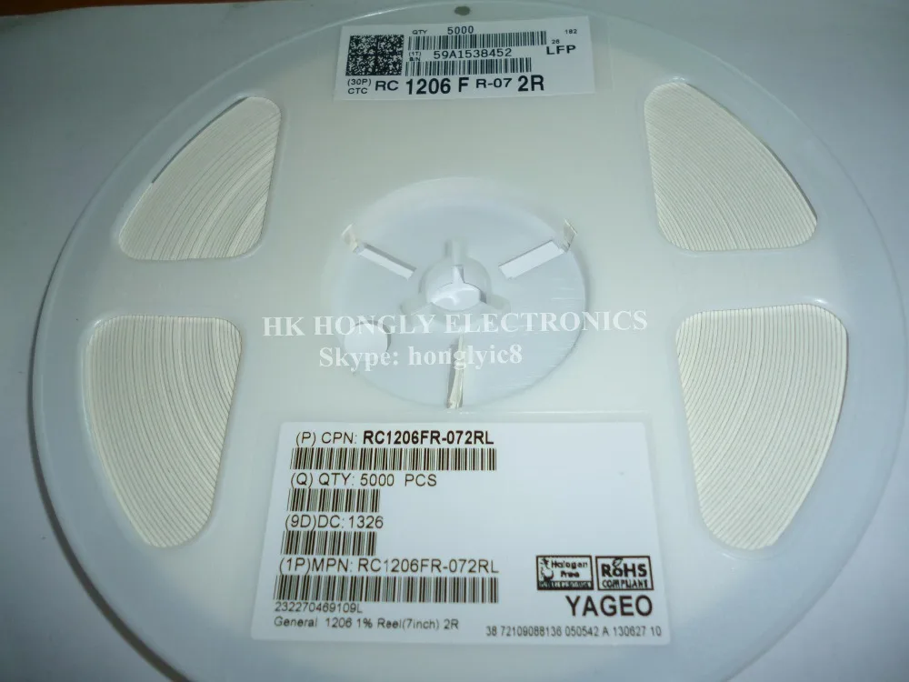 Rc1206fr-072rl RES SMD 2 Ом 1% 1 / 4 Вт 1206 5000 REEL | Электронные компоненты и принадлежности