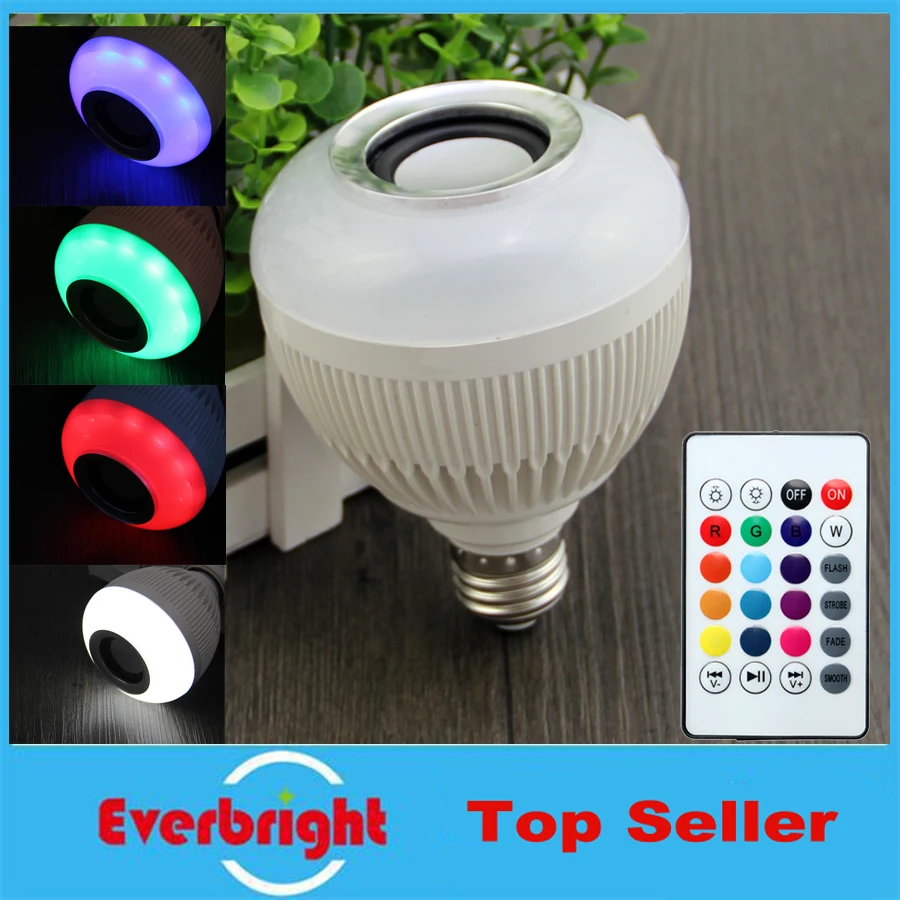2017 LED speaker bulb Audio Speaker 12W wireless Bluetooth E27 Colorful