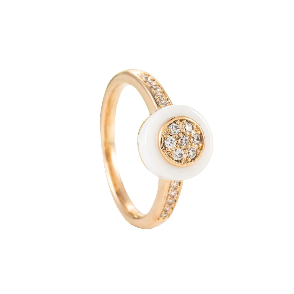 YEEMENG винтажное свадебное кольцо для женщин Минималистский золотой цвет круглый камень Керамика Кольца ювелирные изделия
