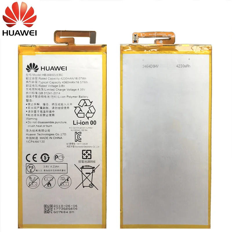 Huawei аккумулятор для телефона HB3665D2EBC для huawei P8 Max 4G W0E13 T40 P8Max сменный аккумулятор 4230 мАч