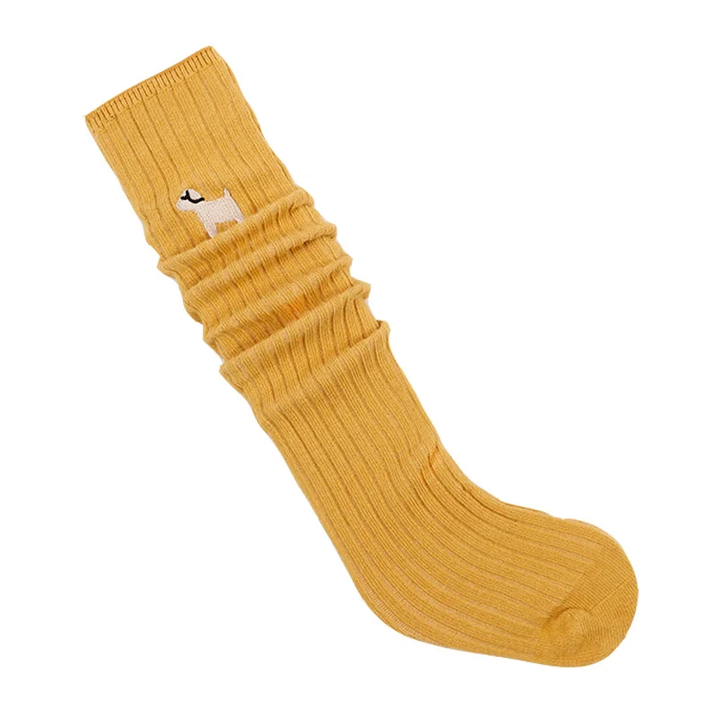 Детские носки для девочек и мальчиков; зимние хлопковые носки; детские носки до колена; однотонные детские товары; низкая цена; Лидер продаж - Цвет: Цвет: желтый