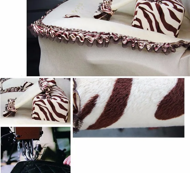 Ayrg-Bowknot-Zebra-Lace-Universal-Auto-Car-Seat-Covers-Velvet-Plush-Full-Set-19pcs-Beige