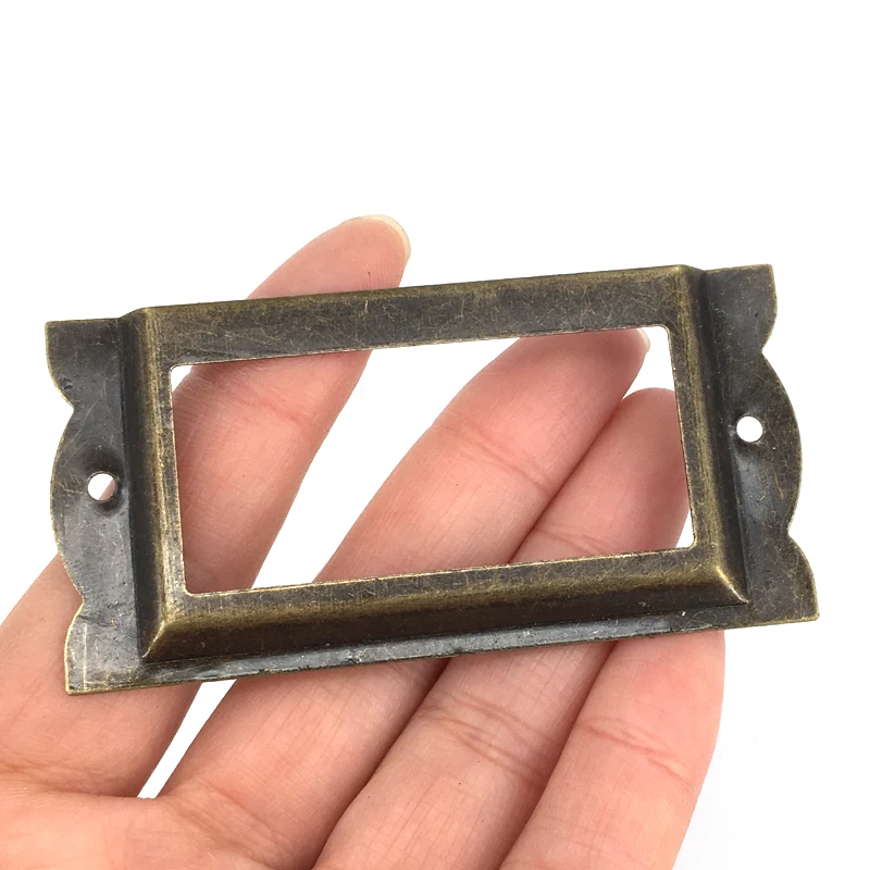 20PCS Drawer Copper Label Metal Holder Frame Cabinet Antique Brass Name Card File Tag Holder Vintage Style 85*42MM 20PCS Drawer Copper Label Metal Holder Frame Cabinet Antique Brass Name Card File Tag Holder Vintage Style 85*42MM