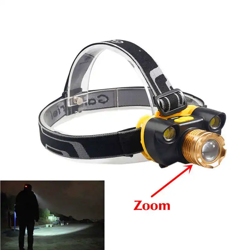 Zoomable 15000LUMENS 3X XM-L T6 LED 18650 Headlamp Head Light Torch Lamp led flashlight head flashlight rechargeable #4A29 (6)