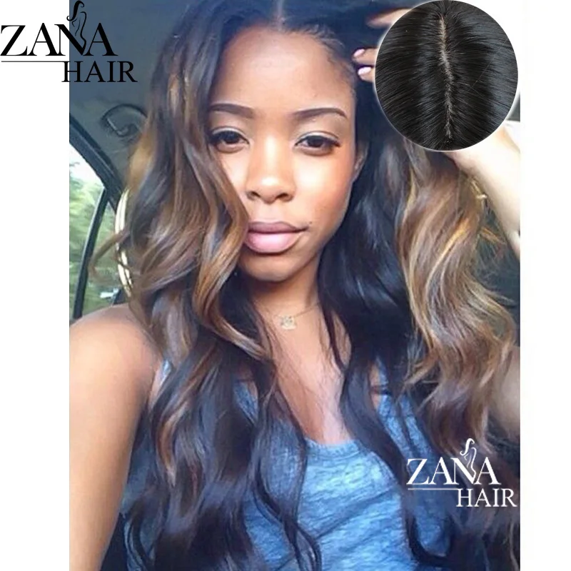 7A Silk Top Full Lace Human Hair Wigs Ombre Highlight 1b 