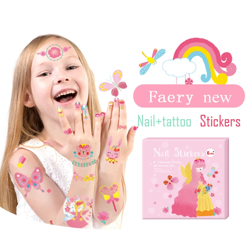 Наклейки для ногтей и временные татуировки подарок для детей Красочные татуировки наклейки для детей водостойкие красивые тату-игрушки