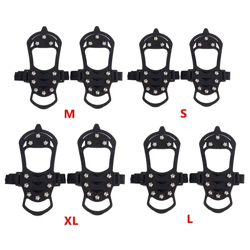 BSAID Открытый Снег накладка против скольжения на льду 10 гвоздей, шипы для льда ремешок для скалолазания шипы Нескользящие сапоги силиконовые чехлы обувь сцепление