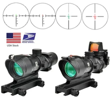 Trijicon ACOG – réticule optique de chasse, Fiber optique réelle 4x32, points rouges éclairés, Chevron en verre gravé
