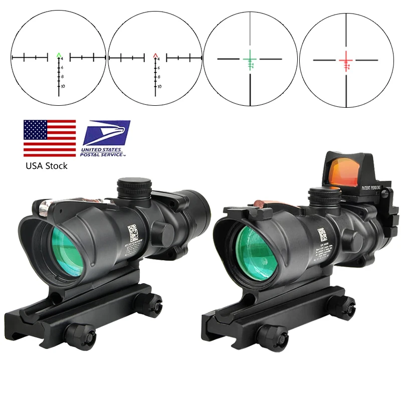 Оптический прицел Trijicon ACOG 4X32 оптика из настоящего волокна с красной точкой
