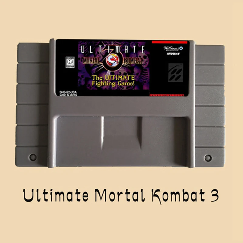Ultimate Mortal Kombat 3 16-битная большая серая игровая карта для NTSC игрового игрока |