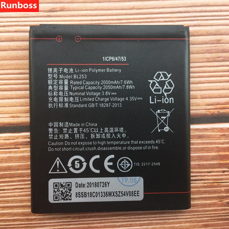 

New BL253 Battery For Lenovo A2010 A2580 A2860 a 2010 Bateria Batterij Accumulator 2050mAh