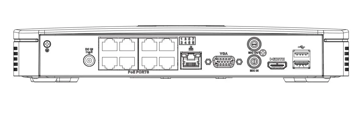 Dahua POE NVR NVR2108-8P-4KS2 8 Channel Smart 1U 8PoE Lite 4K H.265 Network Video Recorder
