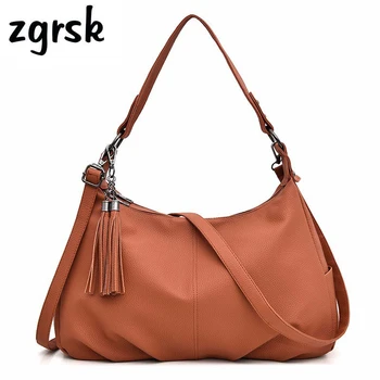 

Women Leather Handbags High Quality Female Soft Leather Shoulder Bags Vintage Tote Bag Female Sac A Main Ladies Hand Bag Bolsas