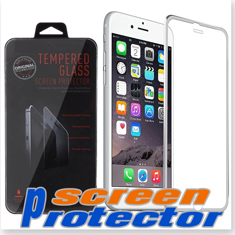 100 шт титановая рамка из металлического сплава протектор экрана для Iphone 7 6 S Plus 3D
