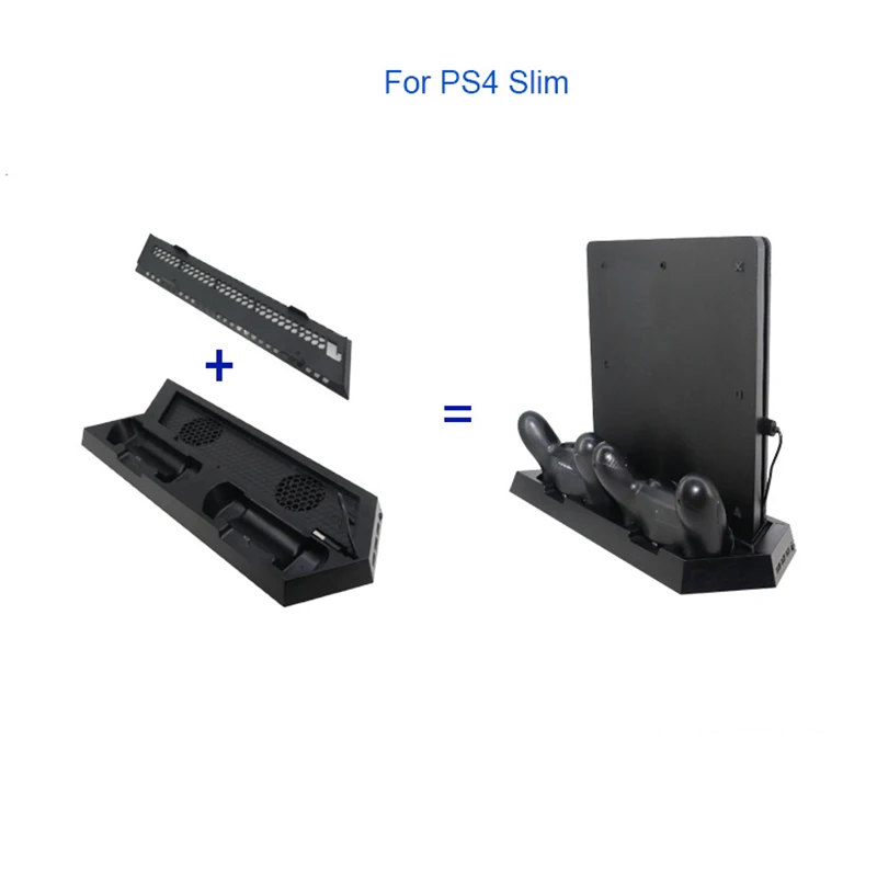 

For PS4/PS4 Slim/PS4 Pro Vertical Stand with Cooling Fan Dual Controller Universal fan base bracket Station For PS4