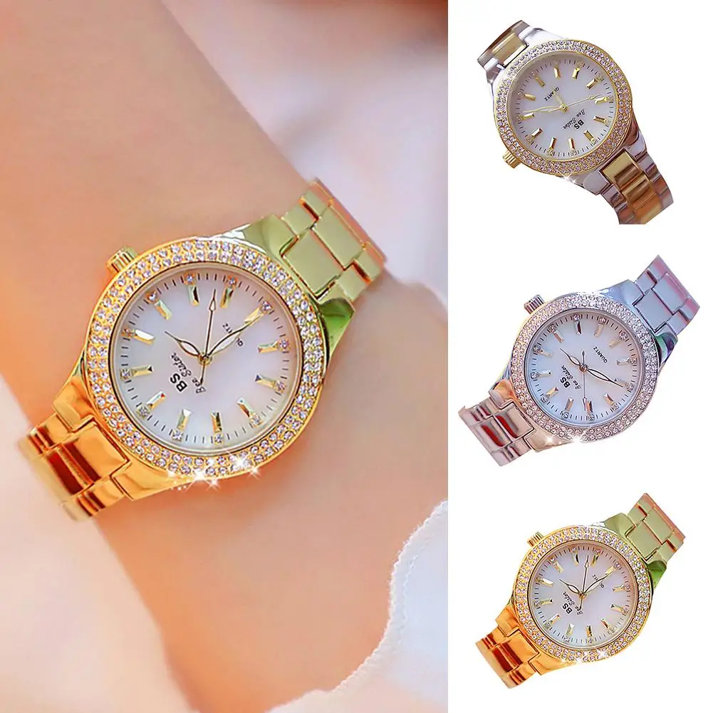 

Fashion Women Rhinestone Round Dial Alloy Linked Strap Analog Quartz Wrist Watch New