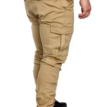 Для мужчин Штаны в стиле хип-хоп шаровары, штаны для бега Штаны мужской мужские брюки для бега одноцветное с несколькими карманами, Штаны впитывает пот и Штаны M-4XL