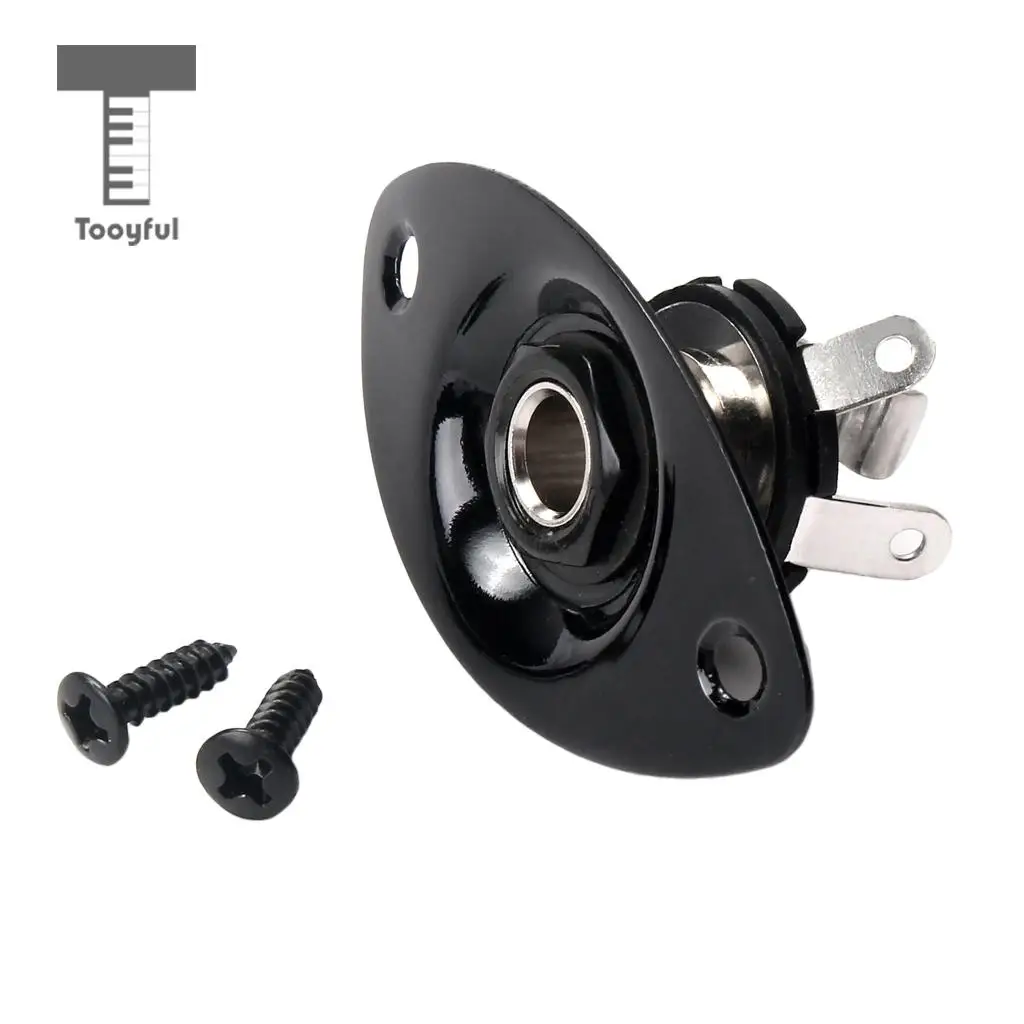 Tooyful Oval 1/4' 6.35mm Electric Guitar Ukulele Output Input Jack Plug Socket Guitar Upgrade Accessory DIY Parts