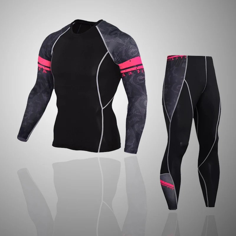 

tactical mma rashguard long sleeves Men's fitness set compression clothing tracksuit for men 2017 T-shirt with a wolf XXXXL XXXL