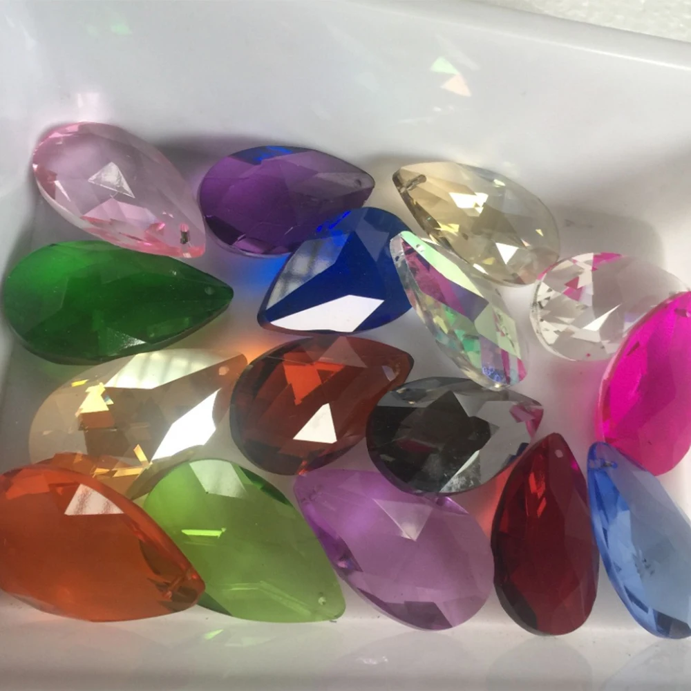 

5pcs/lot Mixed Colors Mesh Shape Product Crystal Chandelier Lamp Prism Part For Home Decoration