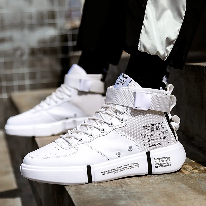 

2019 Spring Summer Men Shoes Men Fashion Casual Shoes High Top Sneaker Hook&Loop Non-slip Walking Shoe Zapatillas Hombre