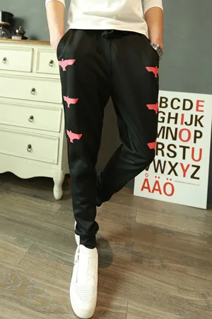 Men Running Sport Pants Black 