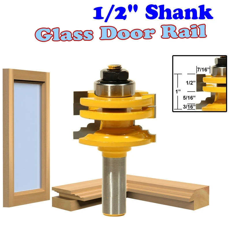 1 Pc 1 2 シャンクガラスドアレール 框可逆ルータービット木材切削工具木工ルータービット Chwjw Woodworking Router Bits Router Bittools Woodworking Aliexpress