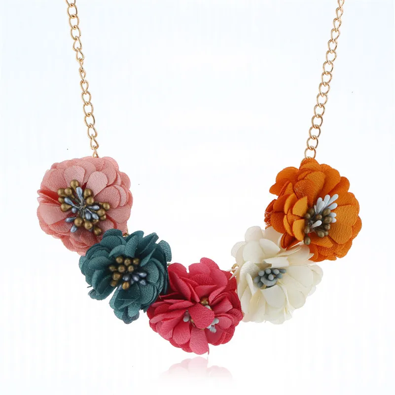 

ADOLPH Star Jewelry cloth flower Choker Necklace Women 2019 New trendy Boho Statement Accessories Femme Pendnats Necklaces Hot