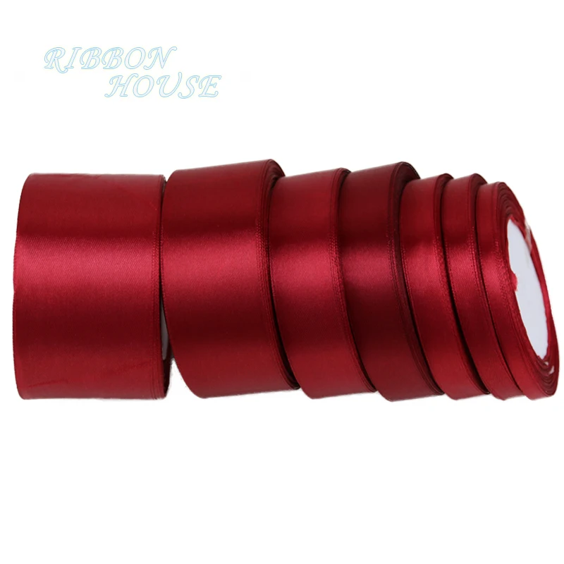 10mm 25 Metres Full Roll Quality Double Sided Faced Satin Ribbon 28 Colours UK 
