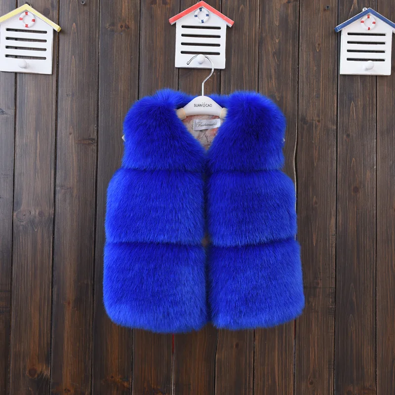 Roupas de Pele Crianças sem Mangas Anos de Idade Novo Bebê Menina Inverno Artificial Colete Cabolsas Quente Jaqueta Princesa Outerwear 2-10 29 artificial colete casacos colete quente crianças sem