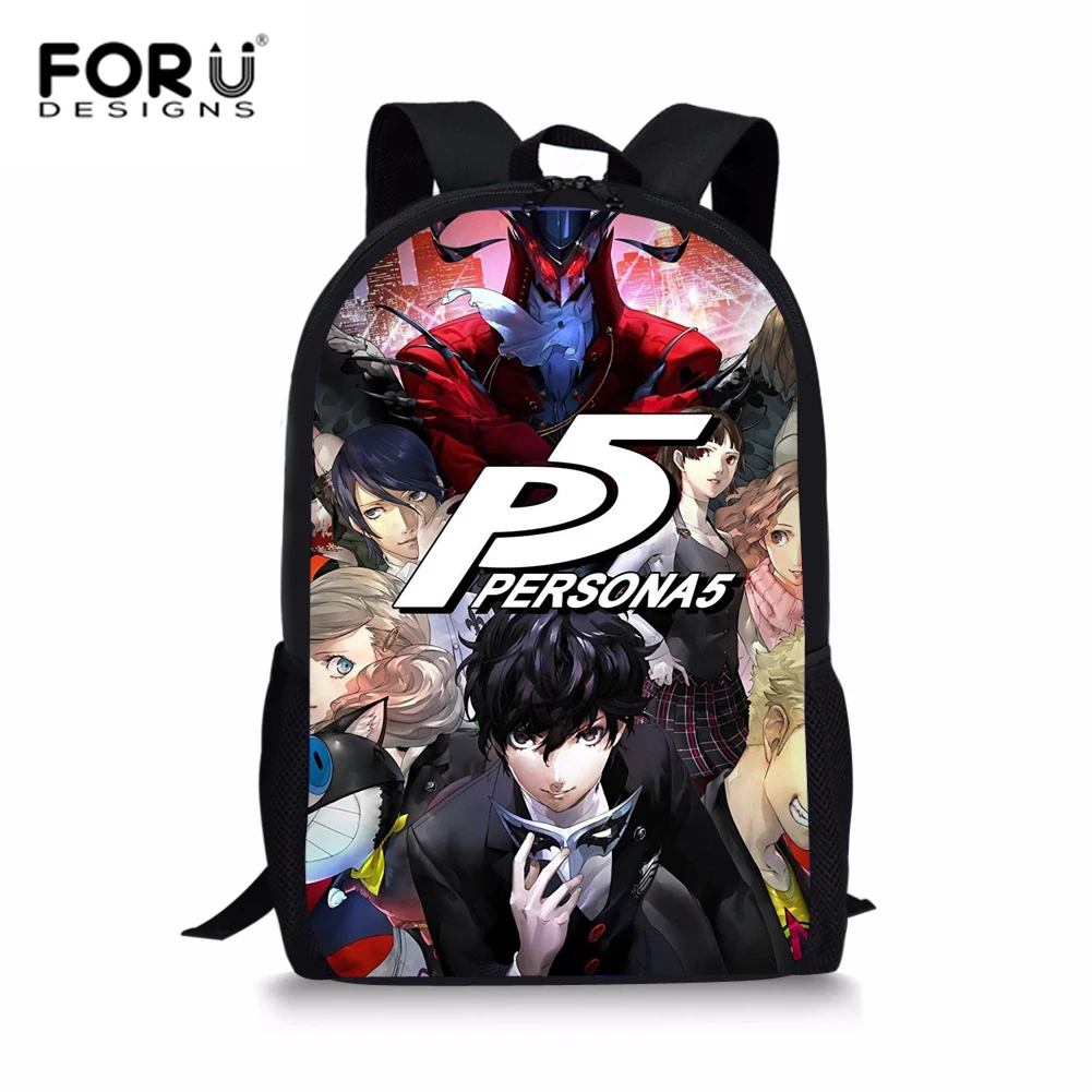 FORUDESIGNS Persona 5 Joker Printing Schoolbags For Teenagers Boys Kids School Bag Cartoon Game