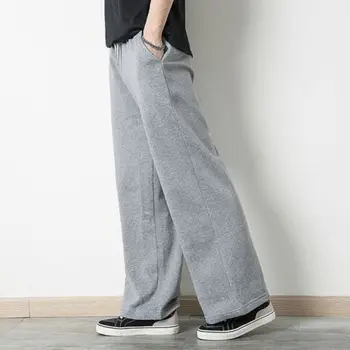 

New Hot Jogger Heavy Weight Fleece Cargo Pocket Sweat Pants Loose Trousers Solid Casual Wide Led Pants Comfort Pants