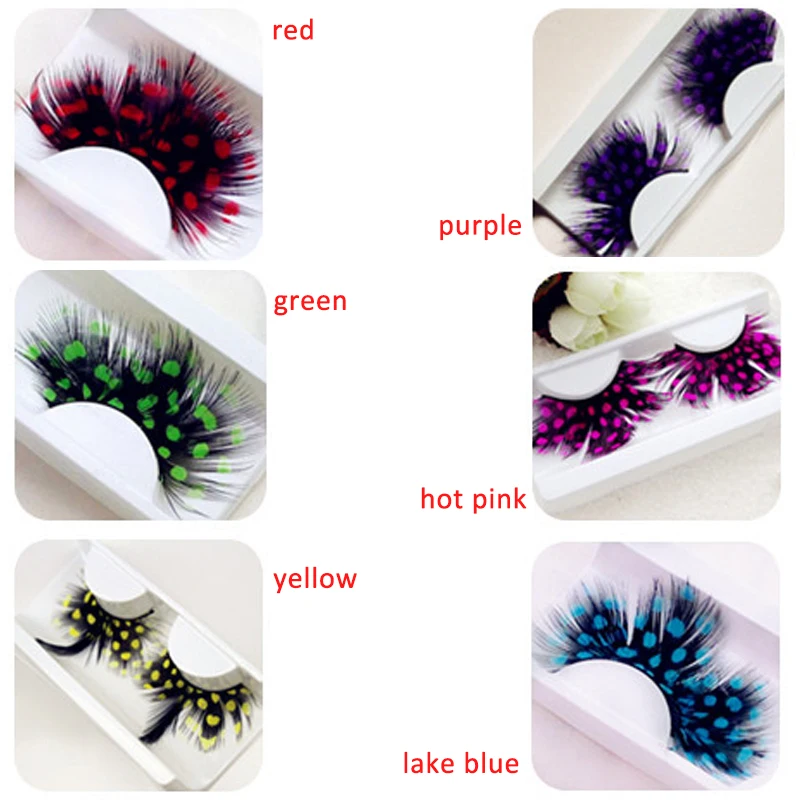 

Halloween Makeup 1 pairs False eyelashes feather exaggeration ballet masquerade / party feather eyelashes special art school