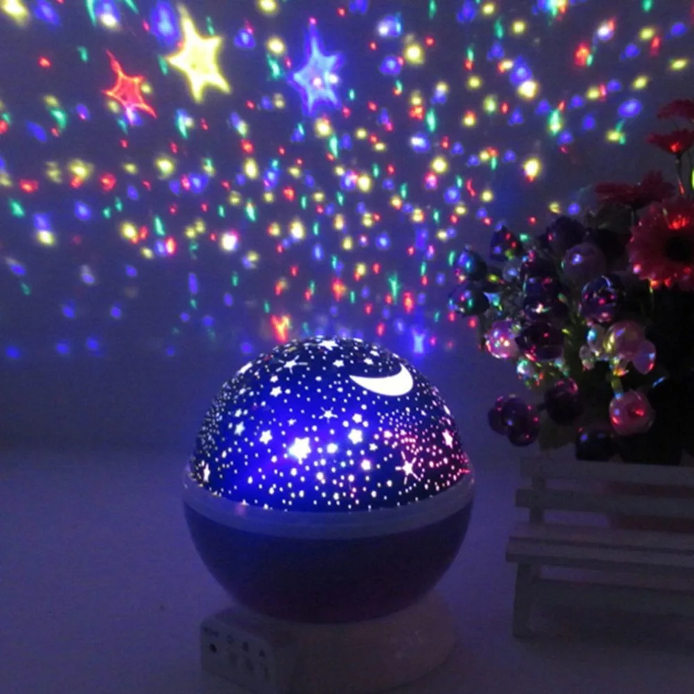 

Star rain Projection Night Light Creative Unique Shape Starry Romantic Rotate LED lamp Battery Table Lamp for Baby Kids Sleeping