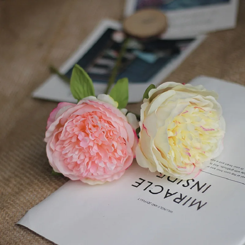 High Quality Artificial Peony Short Branches Single Silk Fake Peonies