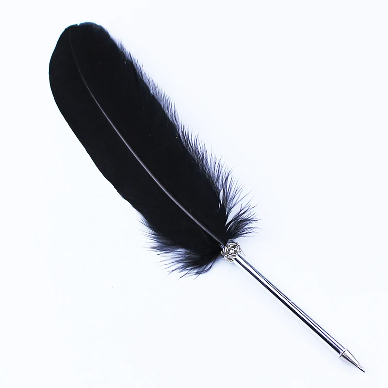 

Feather Quill Pen Retro Writing Ballpoint Pen Plumas Para Escribir Feather Ball Point Pen For Gift kawaii Stationery