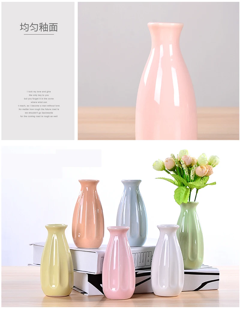 Классическая мультяшная керамическая ваза для искусственных цветов Керамическая Мини маленький домашний сад офисное украшение для вазы 6