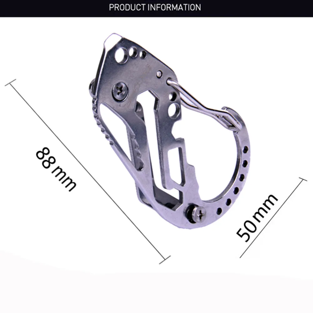 Карабин брелок многофункциональный из нержавеющей стали открывалка для бутылок брелок многофункциональный зажим для ключей карманные инструменты отвертка ключ